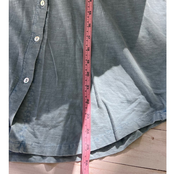 NWT Anthropologie Caite Sky Blue Cotton Embroidered Shirt - Picture 8 of 11